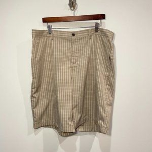 Adidas Men's Plaid Brown & White Golf Shorts Size 38